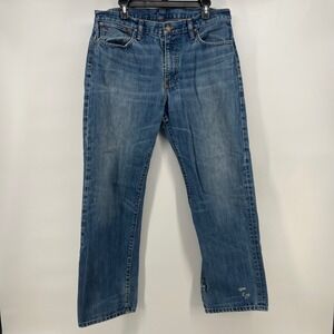 Polo Ralph Lauren Men Jeans 34x30 Distressed Blue Denim Straight Leg Vintage Fit